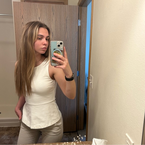 J.Crew XXS Cream Professional Blouse with Zipper - Picture 2 of 8